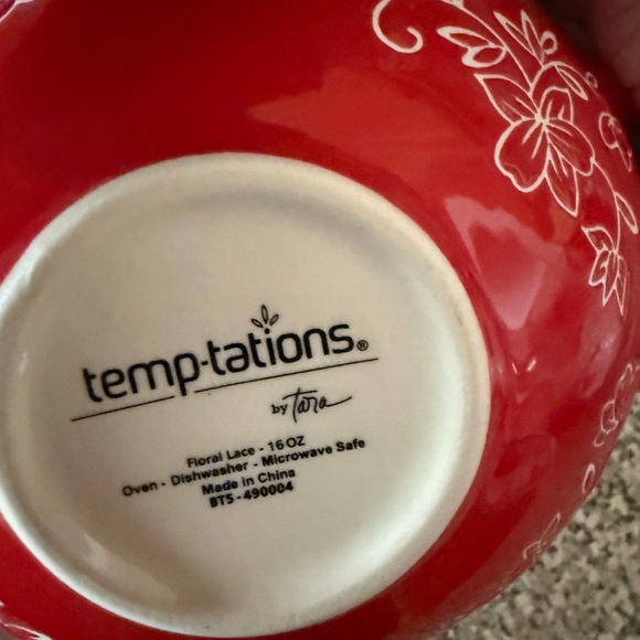 Temp-Tations Red Floral Lace Bowl - Picture 6 of 6